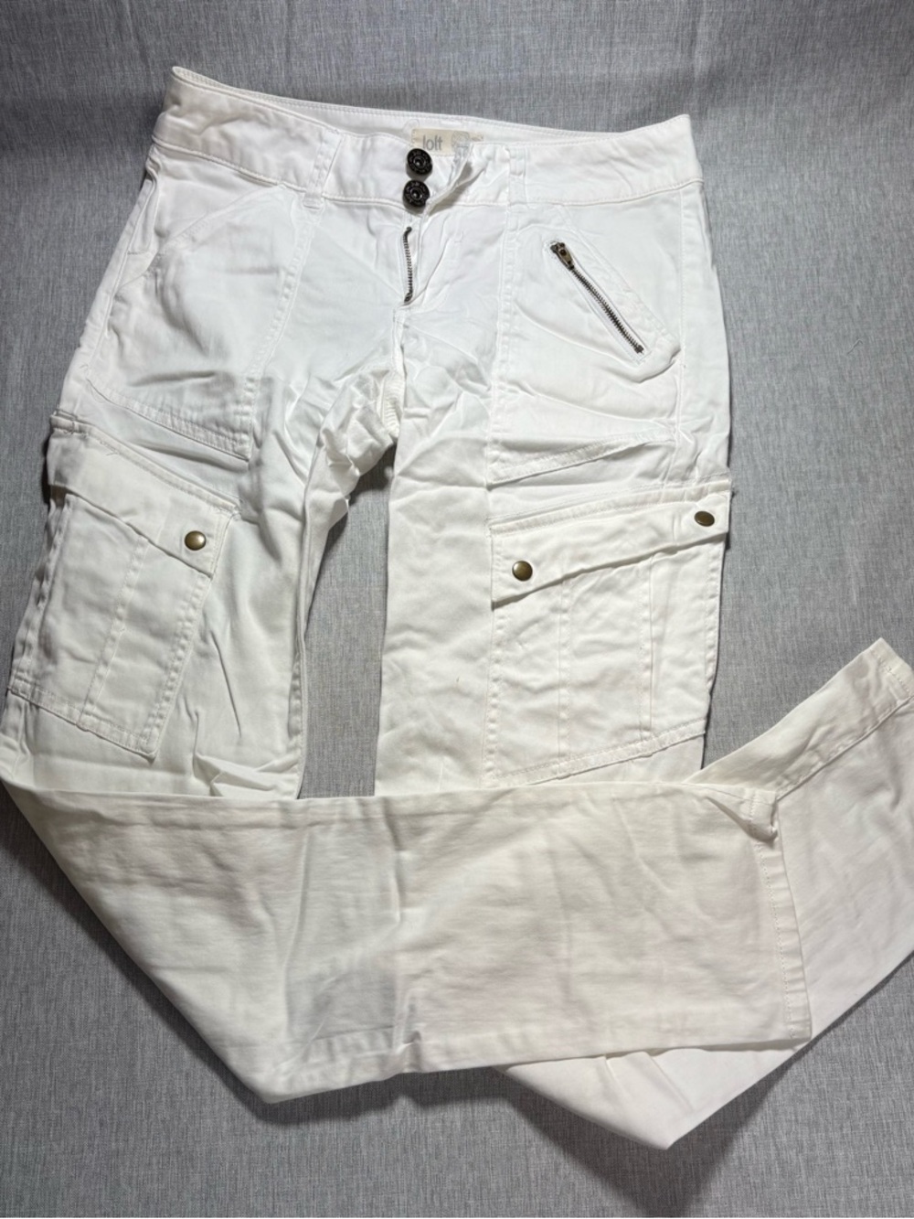 Jolt White Wide Leg Cargo Pants
